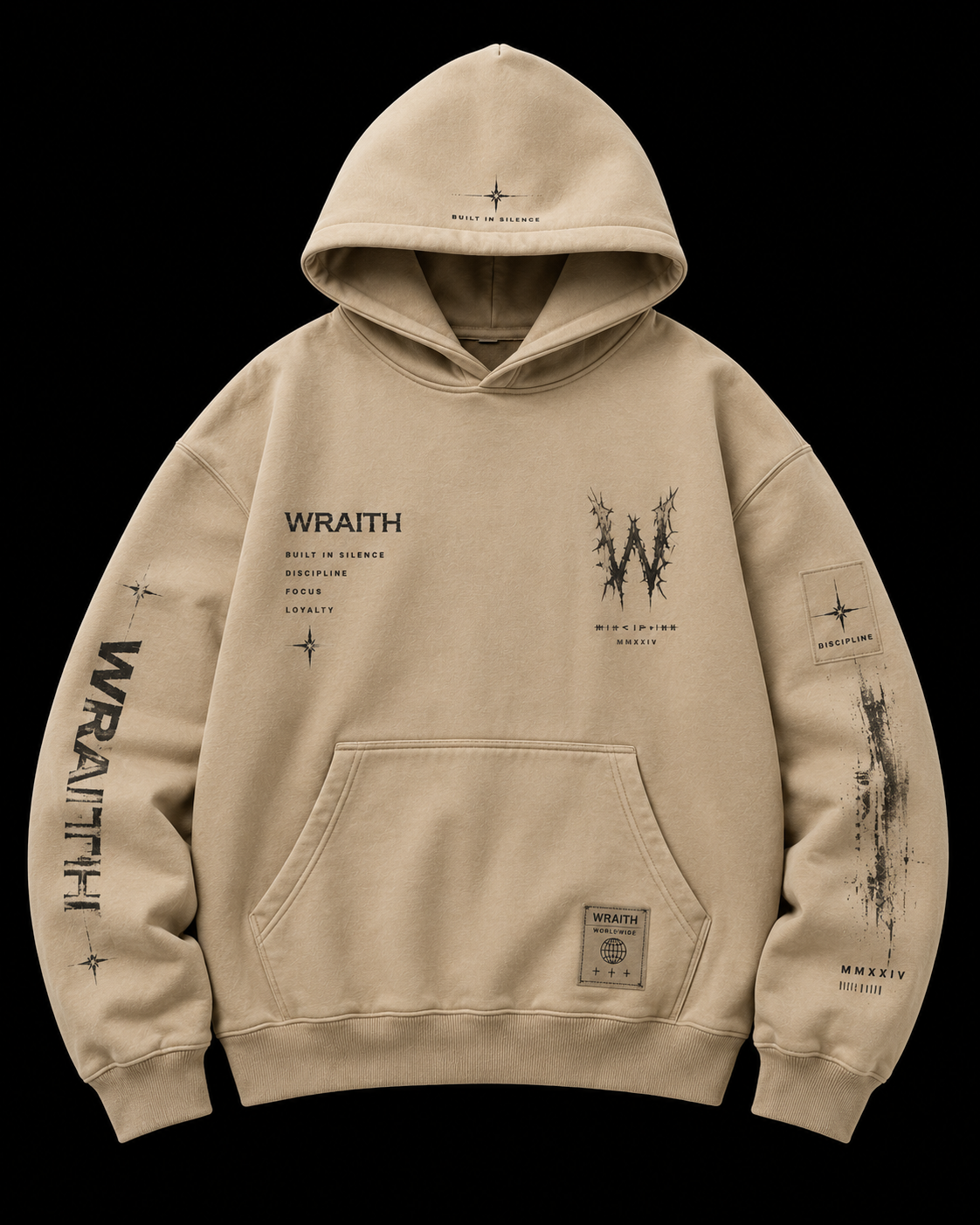 Wraith Beige Right Logo hoodie